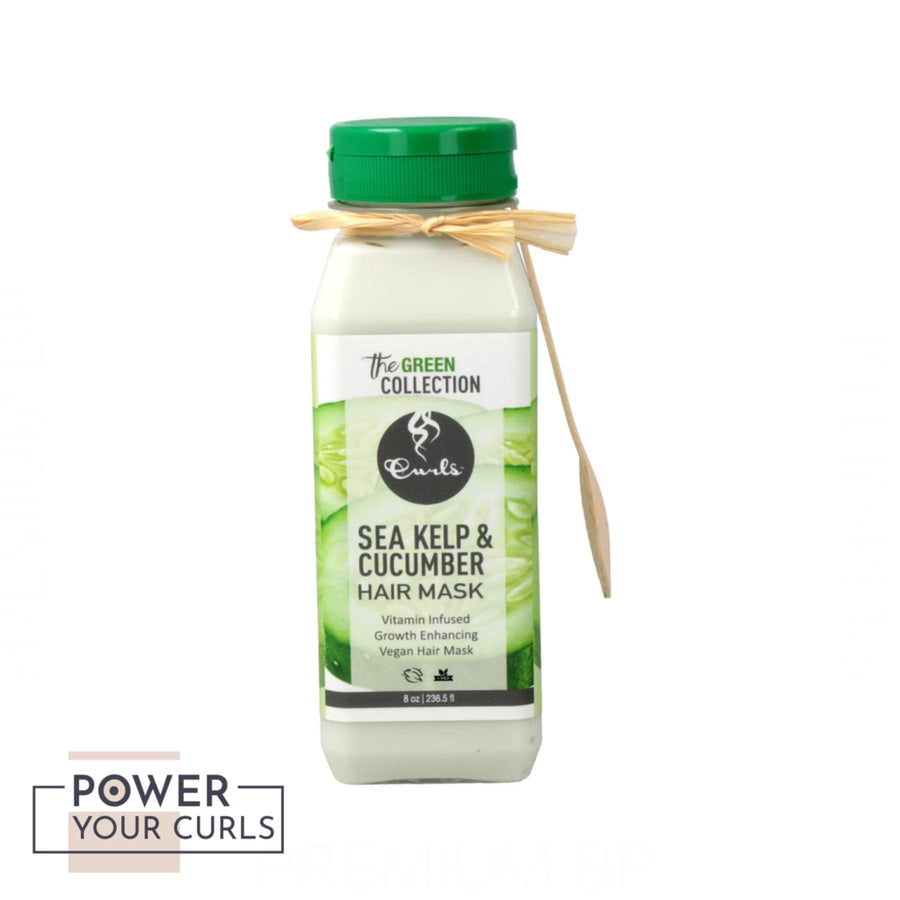 Curls - Masque capillaire au varech et au concombre (Sea Kelp & Cucumber Hair Mask Green Collection CURLS) - 235,5g - Curls - Ethni Beauty Market