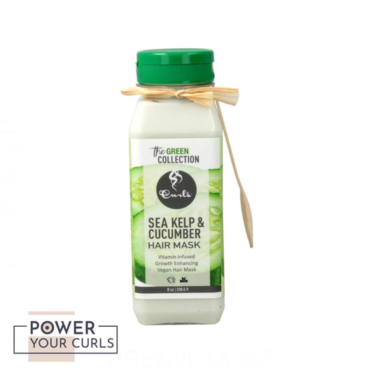 Curls - Masque capillaire au varech et au concombre (Sea Kelp & Cucumber Hair Mask Green Collection CURLS) - 235,5g - Curls - Ethni Beauty Market