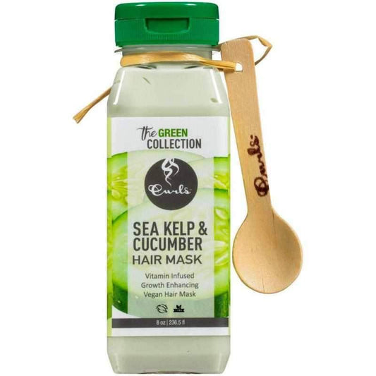 Curls - Masque capillaire au varech et au concombre (Sea Kelp & Cucumber Hair Mask Green Collection CURLS) - 235,5g - Curls - Ethni Beauty Market