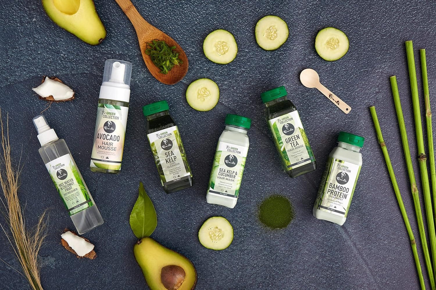 Curls - Masque capillaire au varech et au concombre (Sea Kelp & Cucumber Hair Mask Green Collection CURLS) - 235,5g - Curls - Ethni Beauty Market