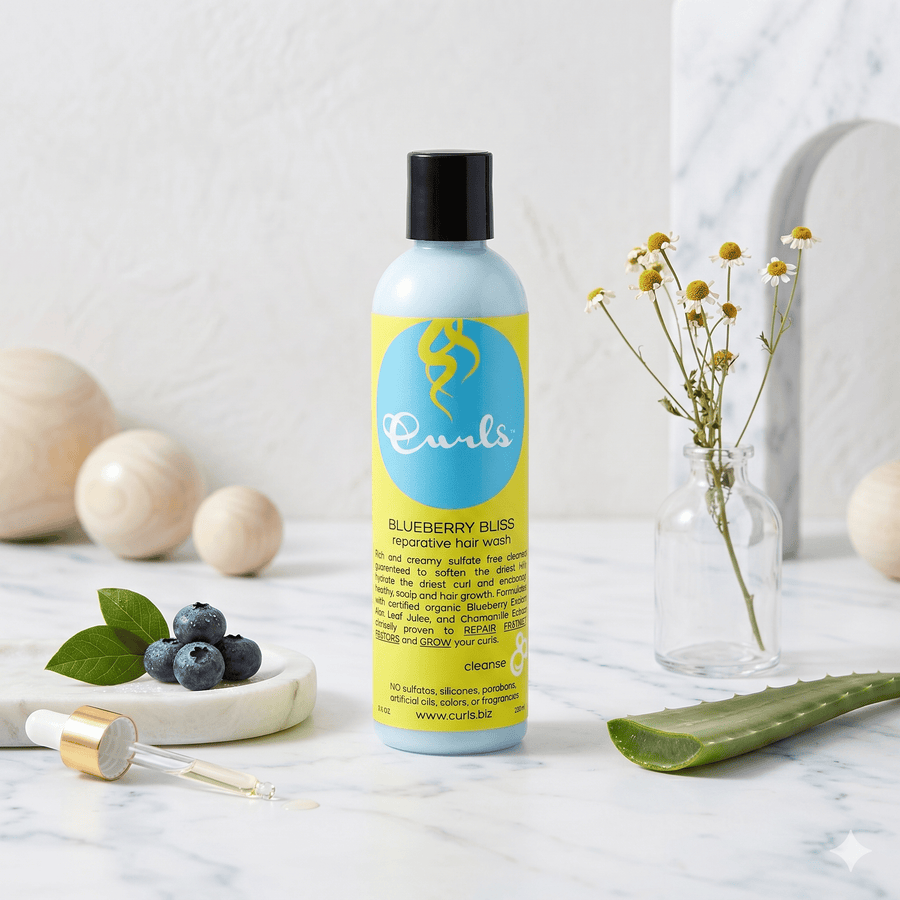 Curls - Soin Lavant Réparateur "Blueberry Bliss" 236ml - Curls - Ethni Beauty Market