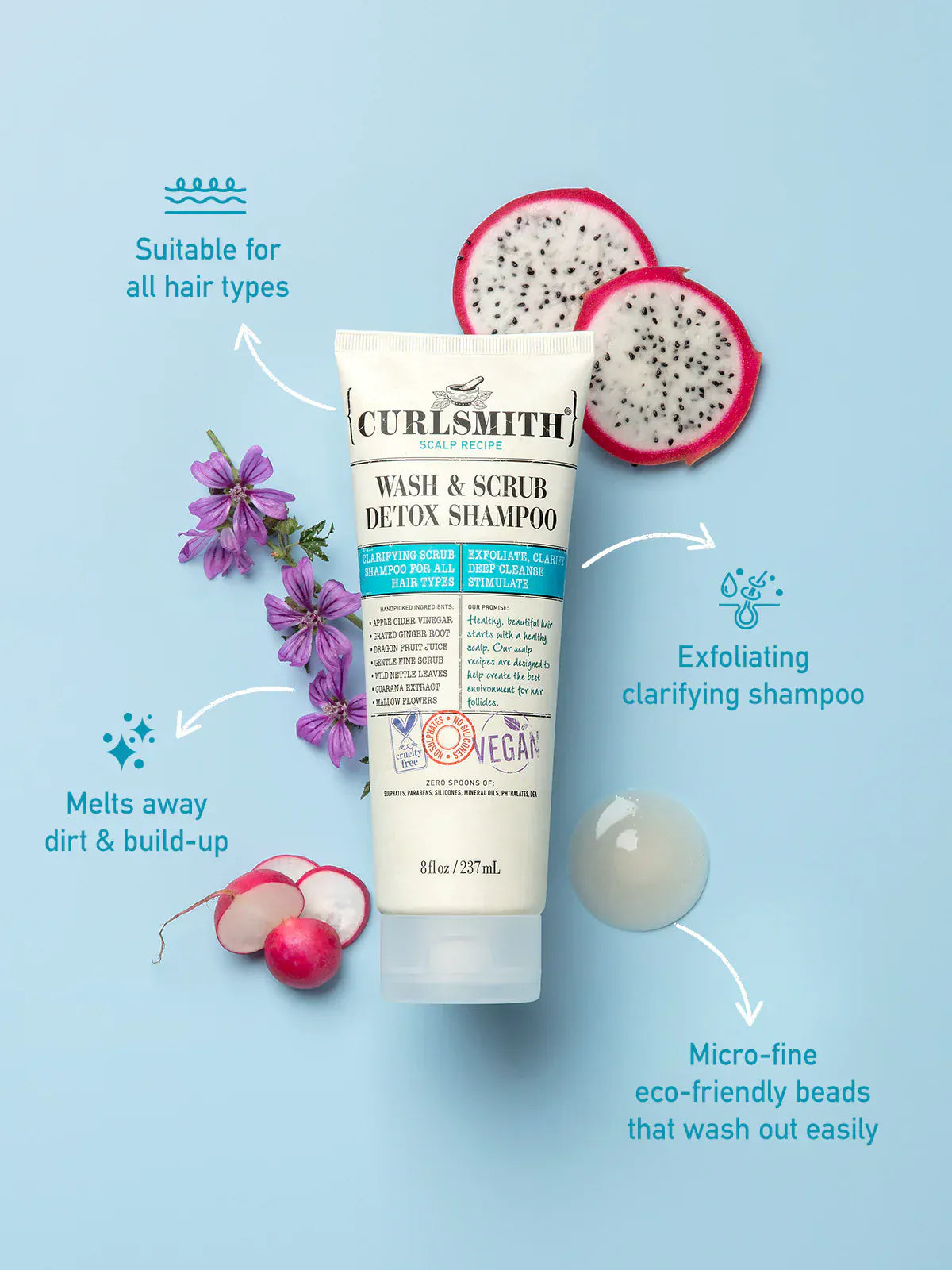 CURLSMITH - Shampoing exfoliant "Wash & Srub" - 237ml - Curlsmith - Ethni Beauty Market