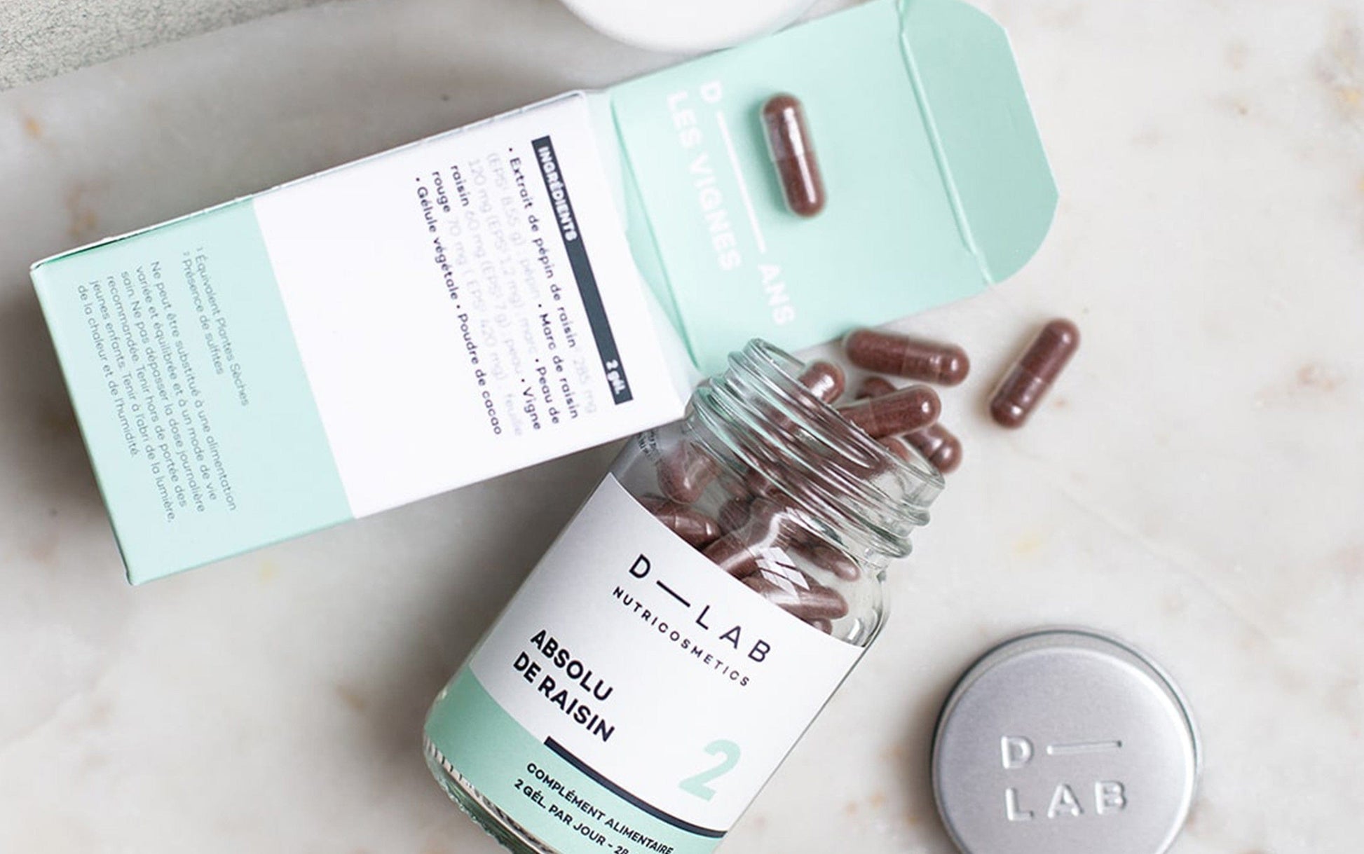 D-Lab Nutricosmetics - Complément alimentaire "absolu de raisin" - (1 mois) - D-Lab Nutricosmetics - Ethni Beauty Market