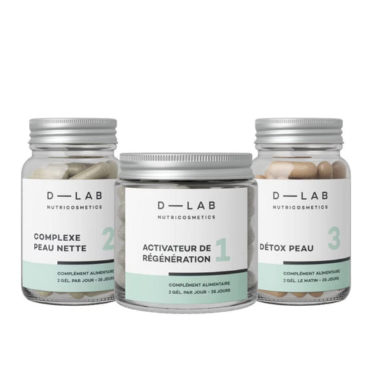D-Lab - Programme complément alimentaire "peau parfaite 1+2+3" - (1 mois/2 mois) - D-Lab Nutricosmetics - Ethni Beauty Market