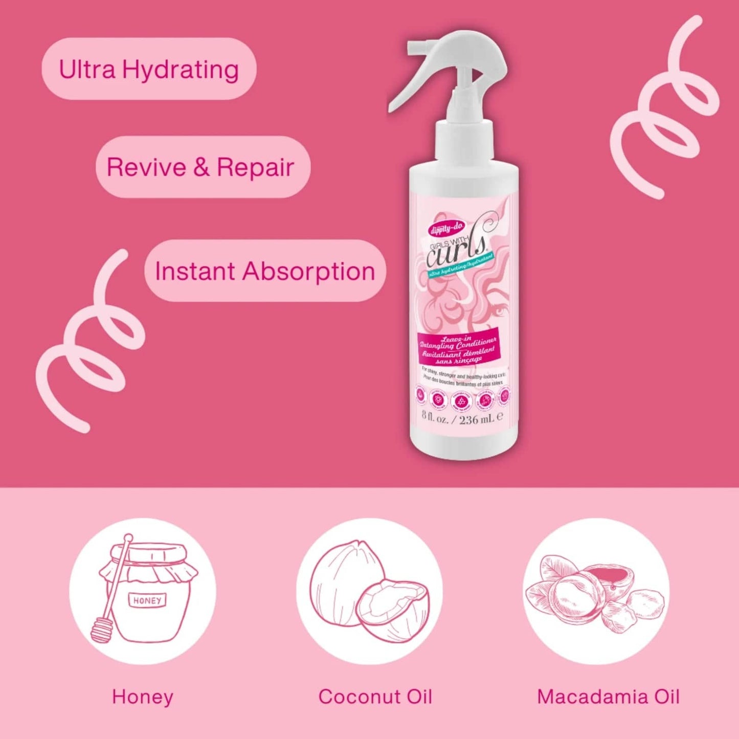 Dippity Do Girls with Curls - Démêlant sans rinçage "Laeve In Detangling conditioner" - 236ml - Dippity - Ethni Beauty Market