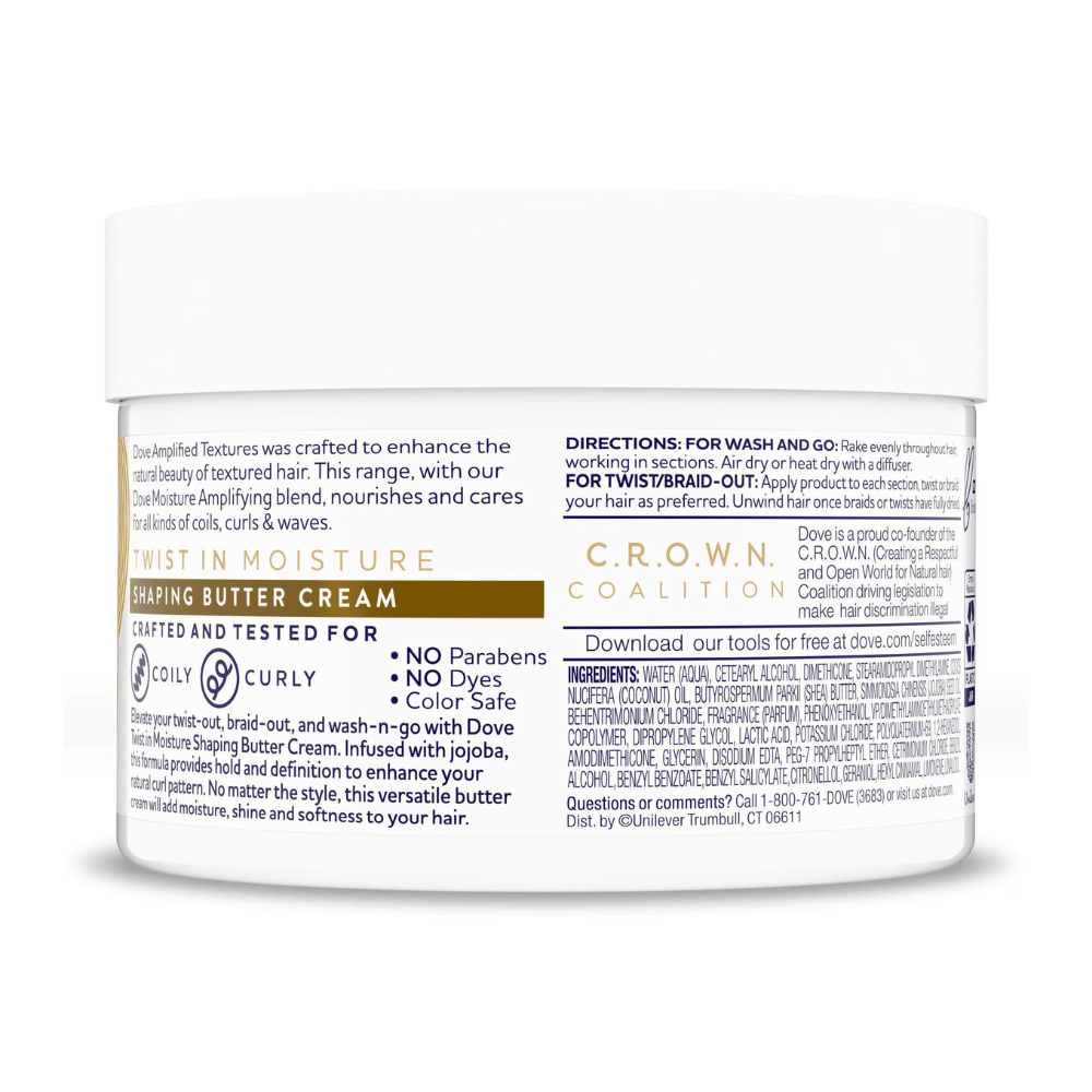 Dove Amplified - Beurre-Crème Modelante " Shaping Butter Cream" - 297 g - Dove Amplified - Ethni Beauty Market