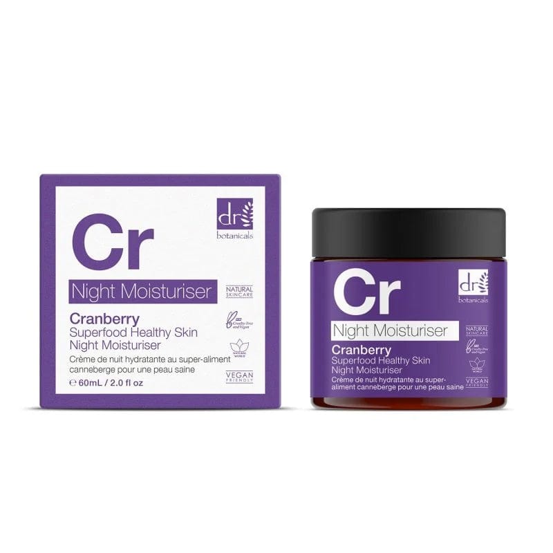 Dr Botanicals - Crème hydratante de nuit pour une peau saine aux superaliments Cr Cranberry 60 ml - Dr Botanicals - Ethni Beauty Market
