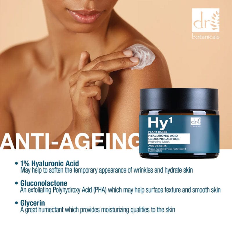 Dr Botanicals - Masque hydratant à base d'acide hyaluronique et de gluconolactone à base de plantes Hy1 - 60ml - Dr Botanicals - Ethni Beauty Market
