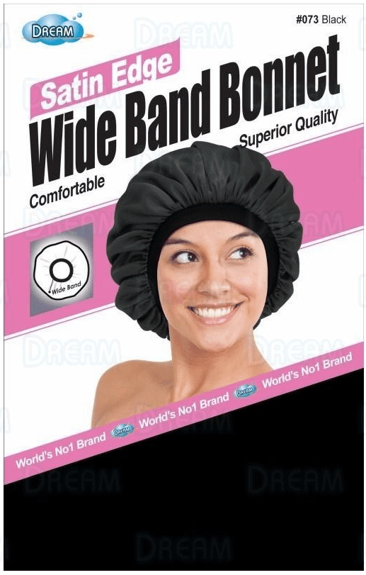 Dream World - Bonnet en Satin Bande XL Noir- DRE073 - Dream World - Ethni Beauty Market
