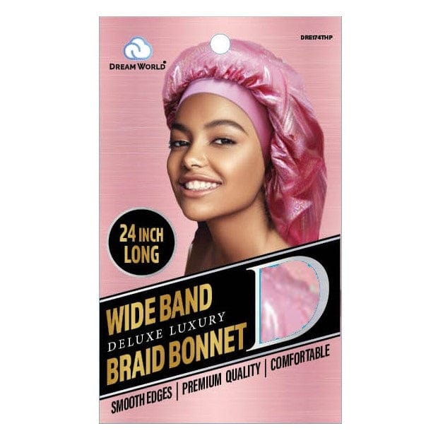 Dream World - Bonnet en Satin Pour Braids - Bande XL Rose- DRE174THP - Dream World - Ethni Beauty Market