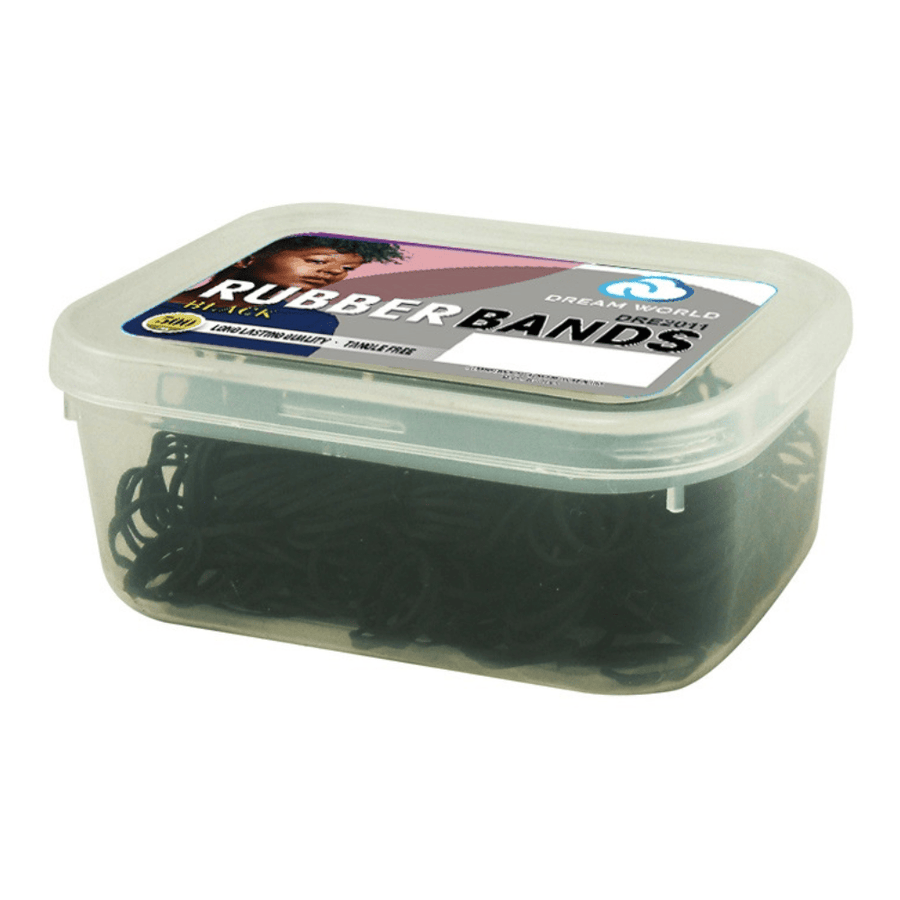 Dream World - Lot de 500 élastiques noir pour cheveux - 100g - Dream World - Ethni Beauty Market