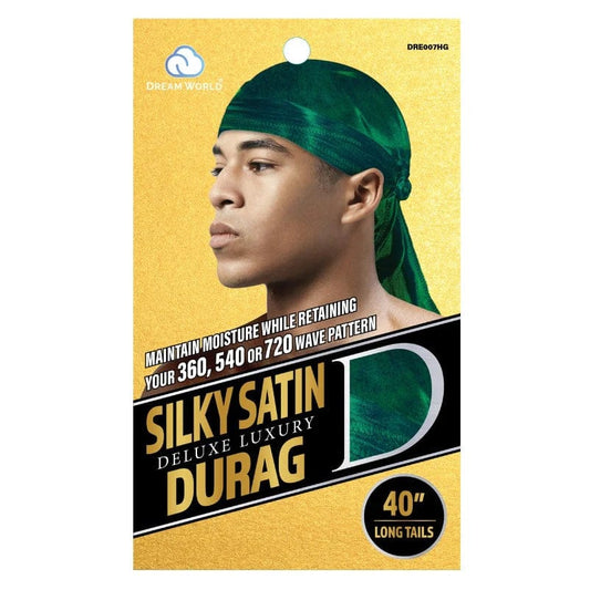 Dream World - Green Satin Men's Durag - One Size - DRE007HG - Dream World - Ethni Beauty Market