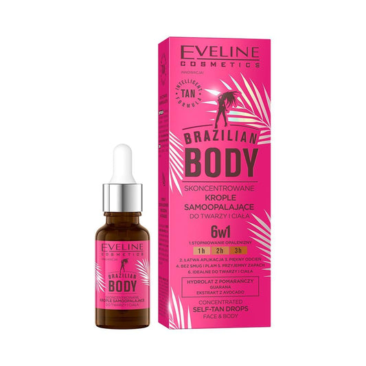 Eveline Cosmetics Huile bronzante Eveline Cosmetics - Gouttes Auto-bronzantes 6 en 1  "Body 6 in 1 Self Tan Drops" 18 ml