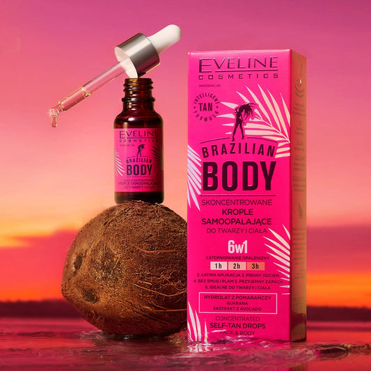 Eveline Cosmetics Huile bronzante Eveline Cosmetics - Gouttes Auto-bronzantes 6 en 1  "Body 6 in 1 Self Tan Drops" 18 ml