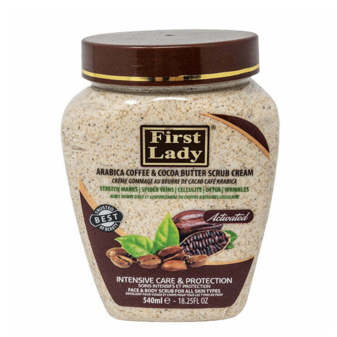 First Lady - Crème Gommage Exfoliante Café Arabica & Beurre de Cacao 540ml - First lady - Ethni Beauty Market