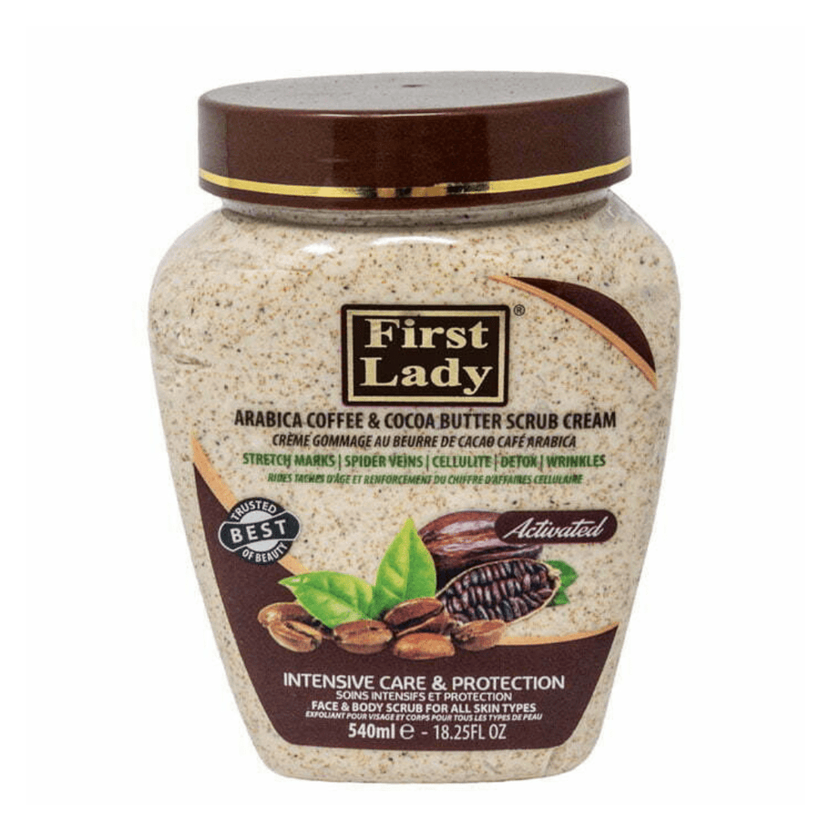 First Lady - Crème Gommage Exfoliante Café Arabica & Beurre de Cacao 540ml - First lady - Ethni Beauty Market