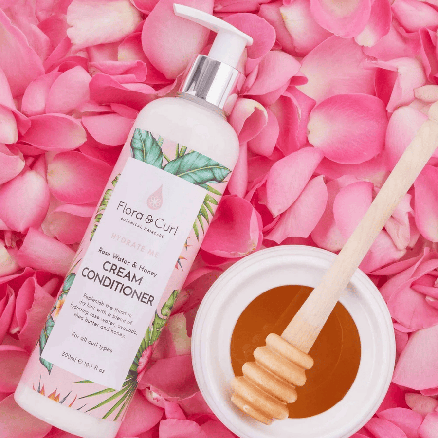 Flora & Curl - Hydrate me - Après-shampoing "Organic rose & Honey" - 300 ml - Flora & Curl - Ethni Beauty Market