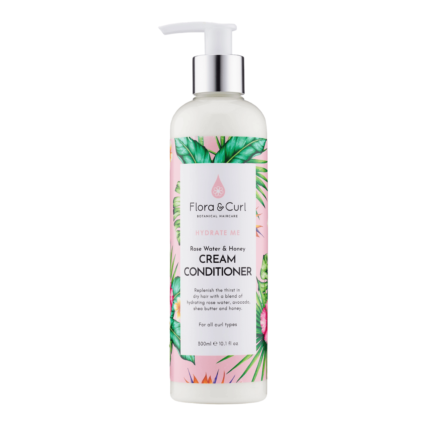 Flora & Curl - Hydrate me - Après-shampoing "Organic rose & Honey" - 300 ml - Flora & Curl - Ethni Beauty Market