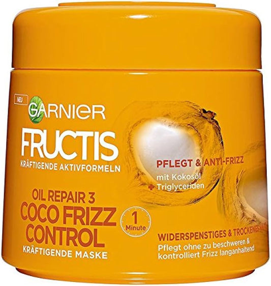 Garnier - Fructis - Powerful Mask with 3 coconut frizz control repairing oils - 300 ml. - Garnier - Ethni Beauty Market