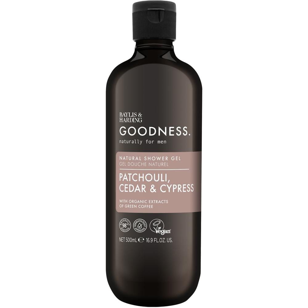 Goodness Men - Gel de Douche Naturel au Cèdres et au Cyprès Patchouli "Cedar And Cypress Natural Shower Gel 500ml - Goodness Naturaly - Ethni Beauty Market