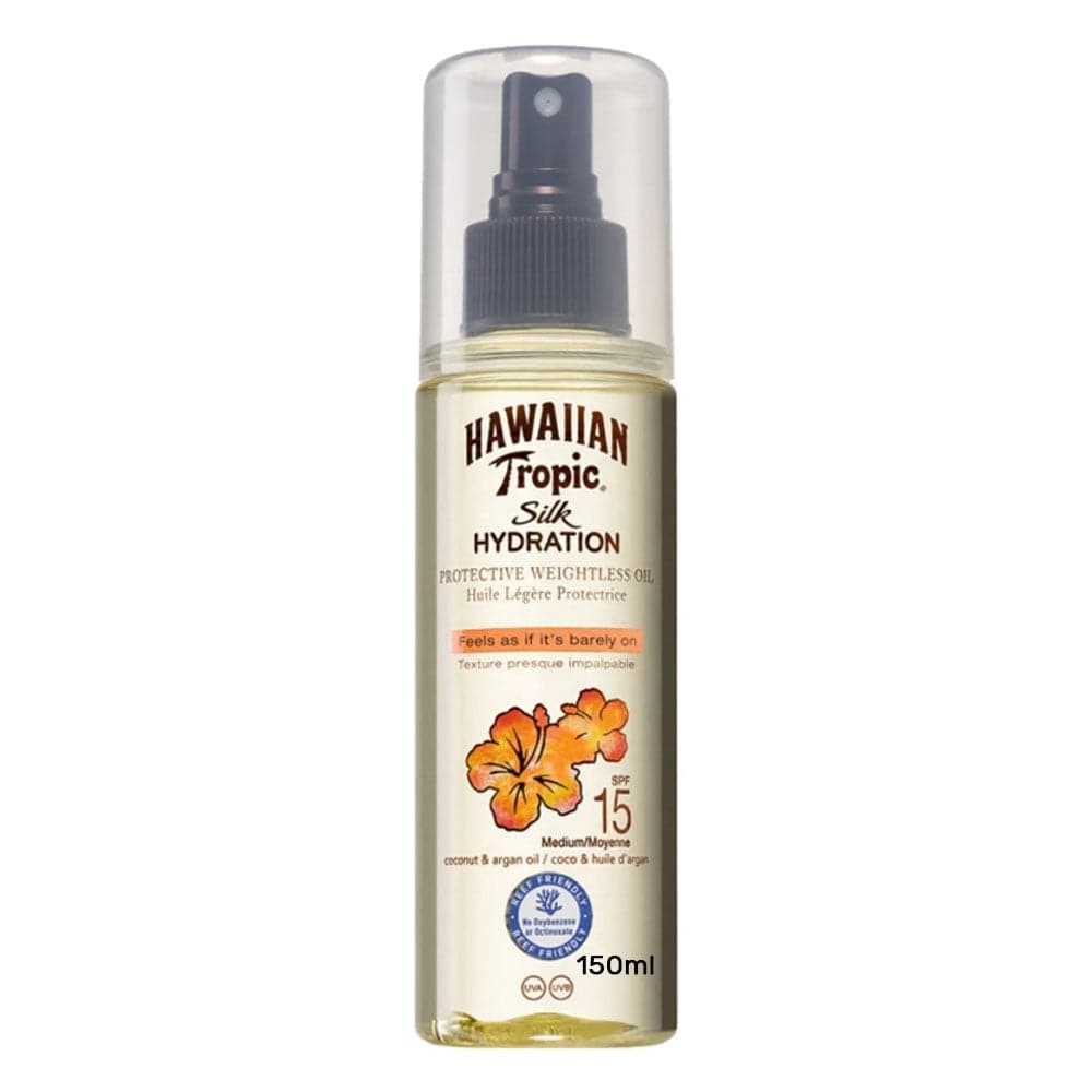 Hawaiian Tropic Huile bronzante Hawaiian Tropic Silk - Hydration Huile légère protectrice SPF15  "Protective Weightless Oil" 150ml