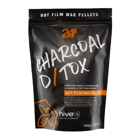 Hive - Cire en granulés charcoal D tox collection 24K (24K collection charcoal D Tox hot film wax pellets) - 500g - Hive - Ethni Beauty Market