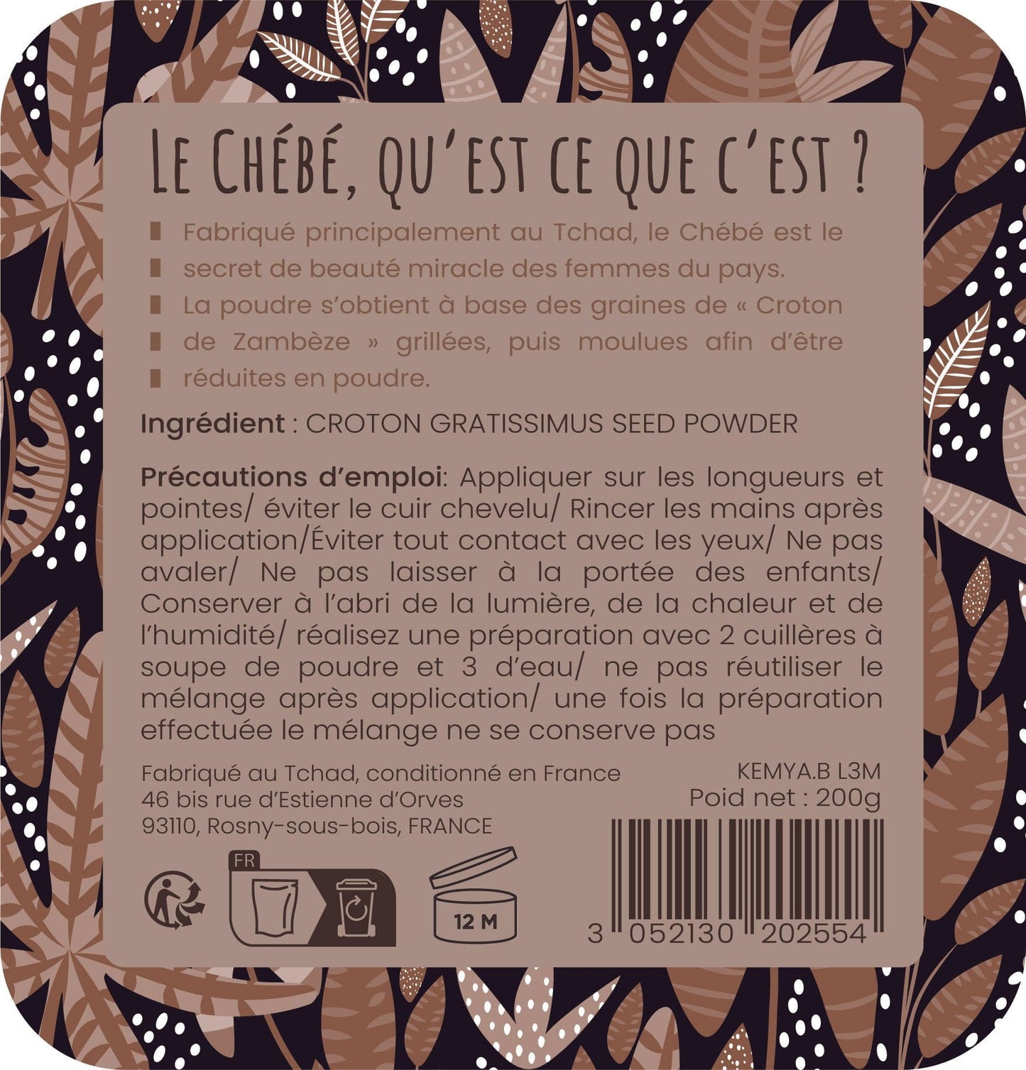 Kemya.b - Poudre de Chébé "du Tchad" - 218g - Kemya.b - Ethni Beauty Market