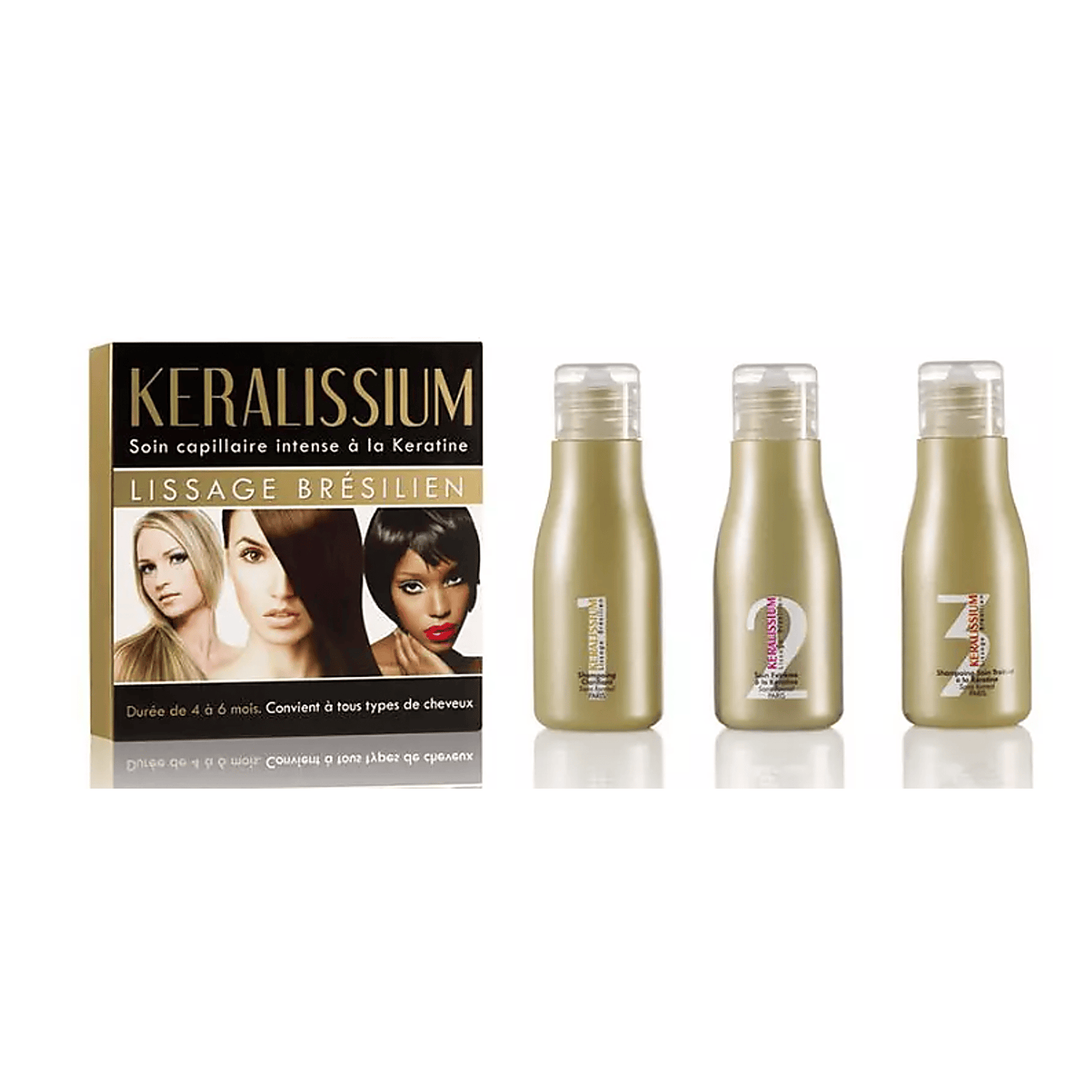 Kéralissium - Lissage brésilien à la kératine - Usage unique - 3 x 60 ml - Kéralissium - Ethni Beauty Market