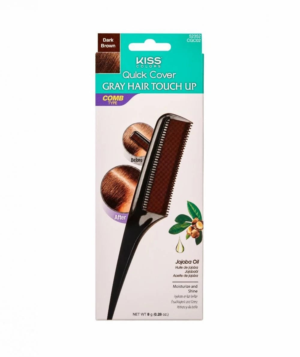 Kiss Quick Cover - Peigne à cheveux colorant & couvrant cheveux blancs "Kiss Quick Cover Gray Hair Touch Up Comb" - 20g Plusieurs couleurs - Kiss Quick Cover - Ethni Beauty Market