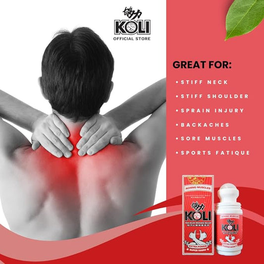 Koli - Pain Relief Massage Roller Très Chaud "Aching Muscles extra power super warm" 60 ml - Koli - Ethni Beauty Market