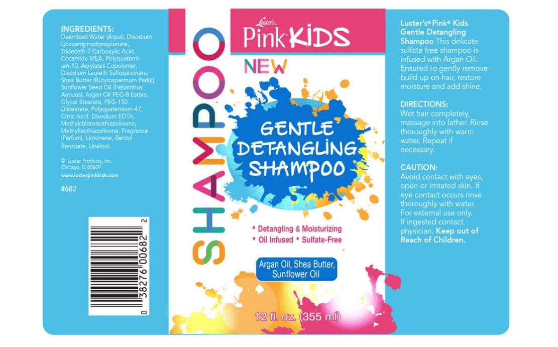 Pink Kids Shampoing Démêlant - 355ml - Luster's - Ethni Beauty Market
