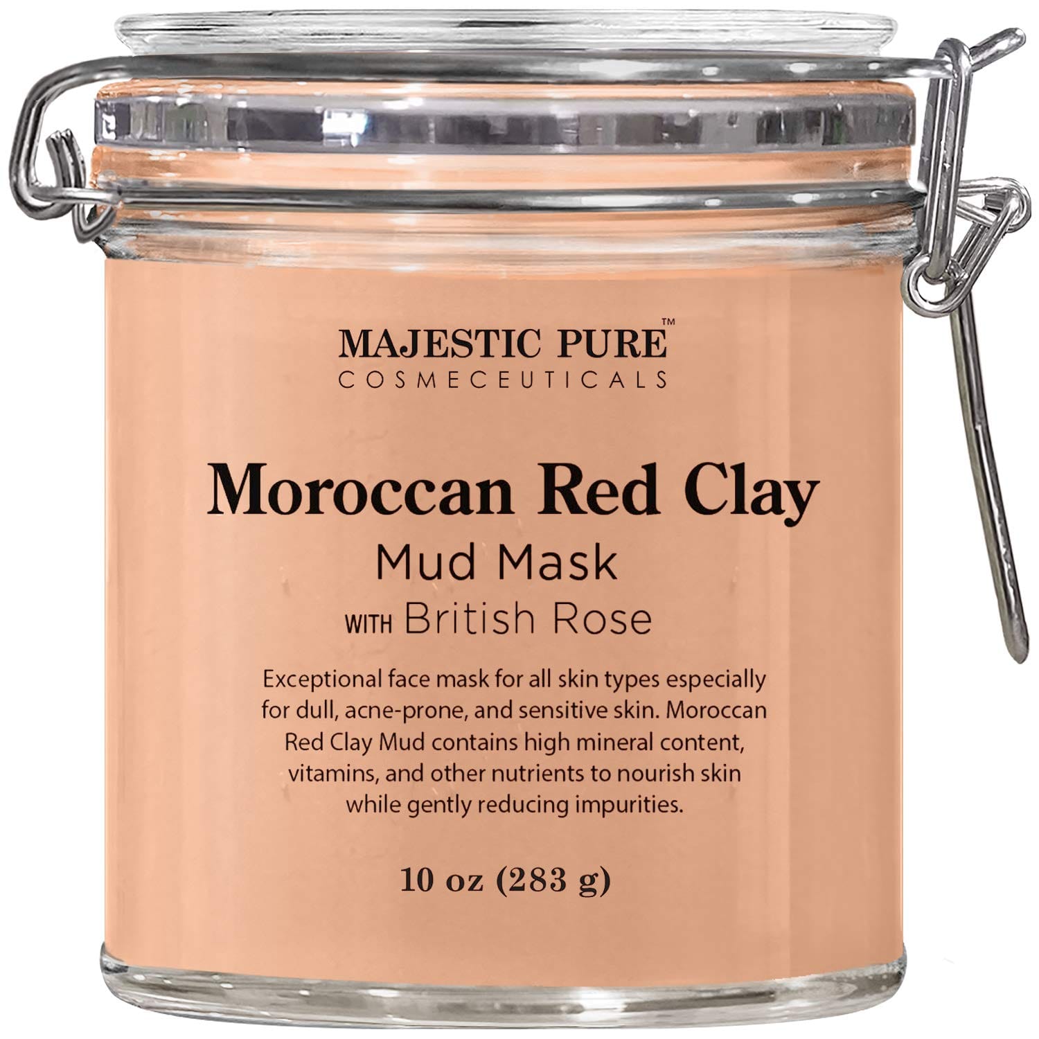 Majestic Pure - Masque facial de boue d'argile rouge marocaine "Moroccan Red Clay Mud Mask" - 283g - Majestic Pure - Ethni Beauty Market