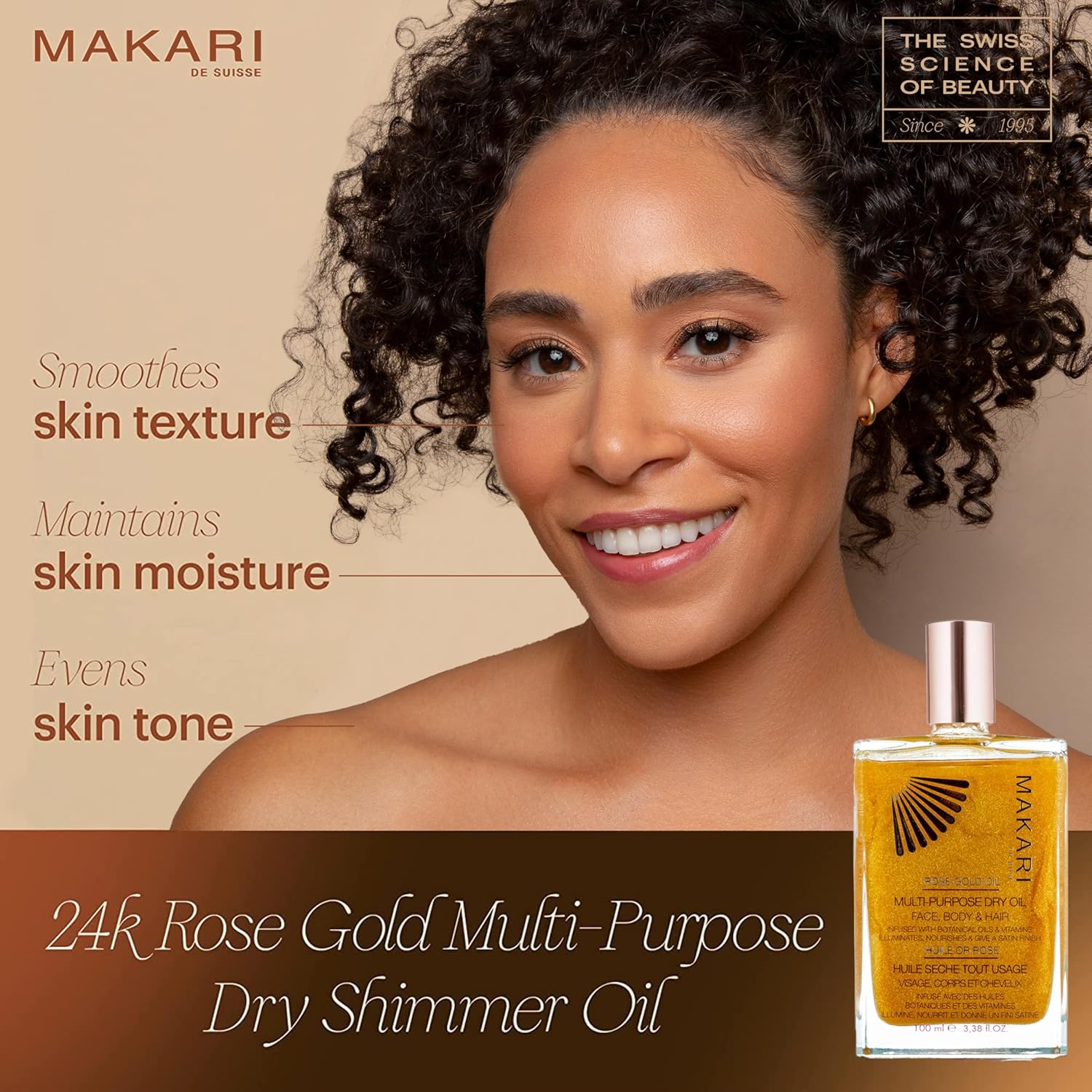 Makari - Huile Sèche Multi-Usage Or Rose 24K - 100ml - Makari - Ethni Beauty Market