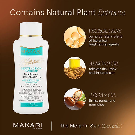 Makari - Naturalle - Lotion corporelle multi-action Extrême SPF 15 - 500 ml - Makari - Ethni Beauty Market