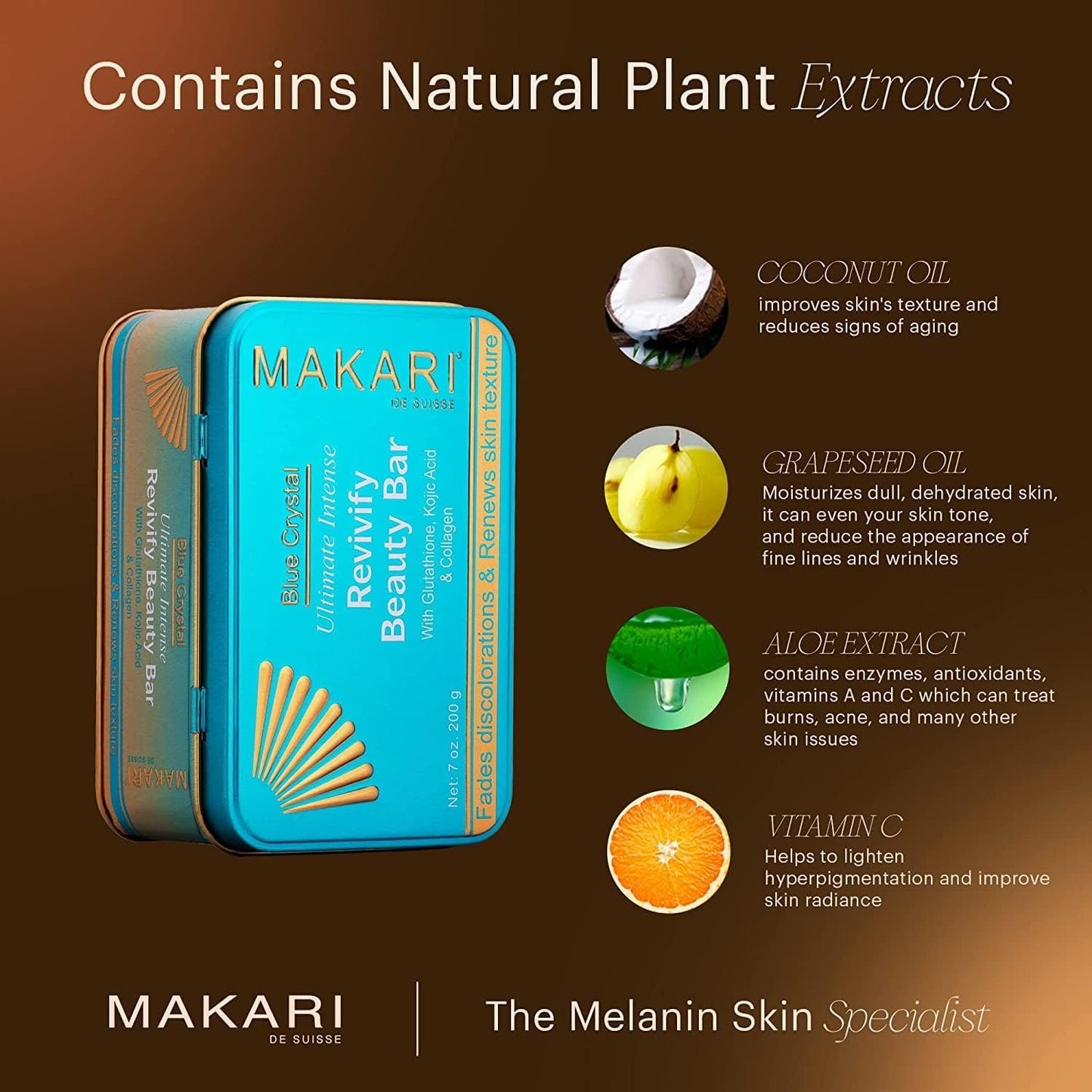 Makari - Blue Crystal Revivify Beauty Bar 200g - Makari - Ethni Beauty Market