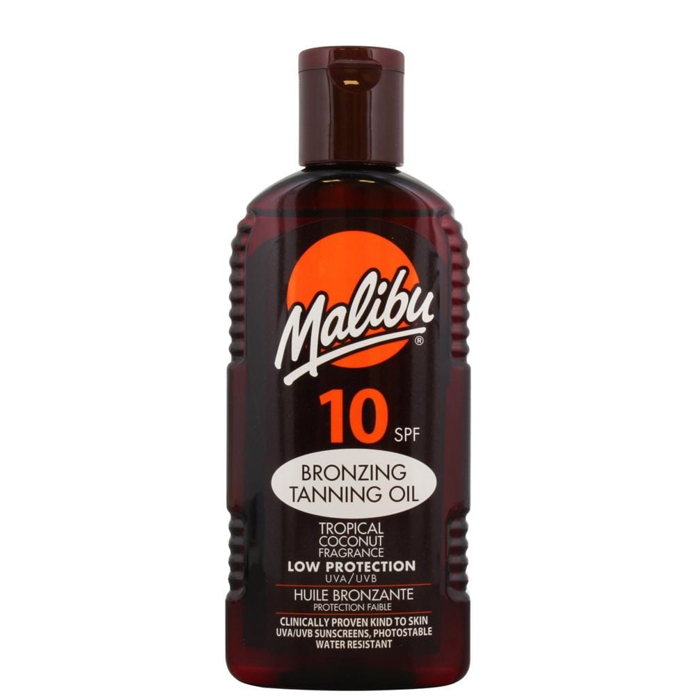 MALIBU Huile Bronzante Noix de Coco Tropicale SPF 10 200 ml trousse beauté pour les vacances EBM