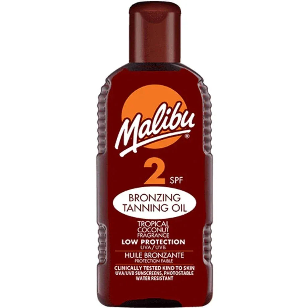 MALIBU - Huile de bronzage à la noix de coco Tropicale "Tanning Oil Tropical coconut fragrance" SPF2 - 200 ml - Malibu - Ethni Beauty Market