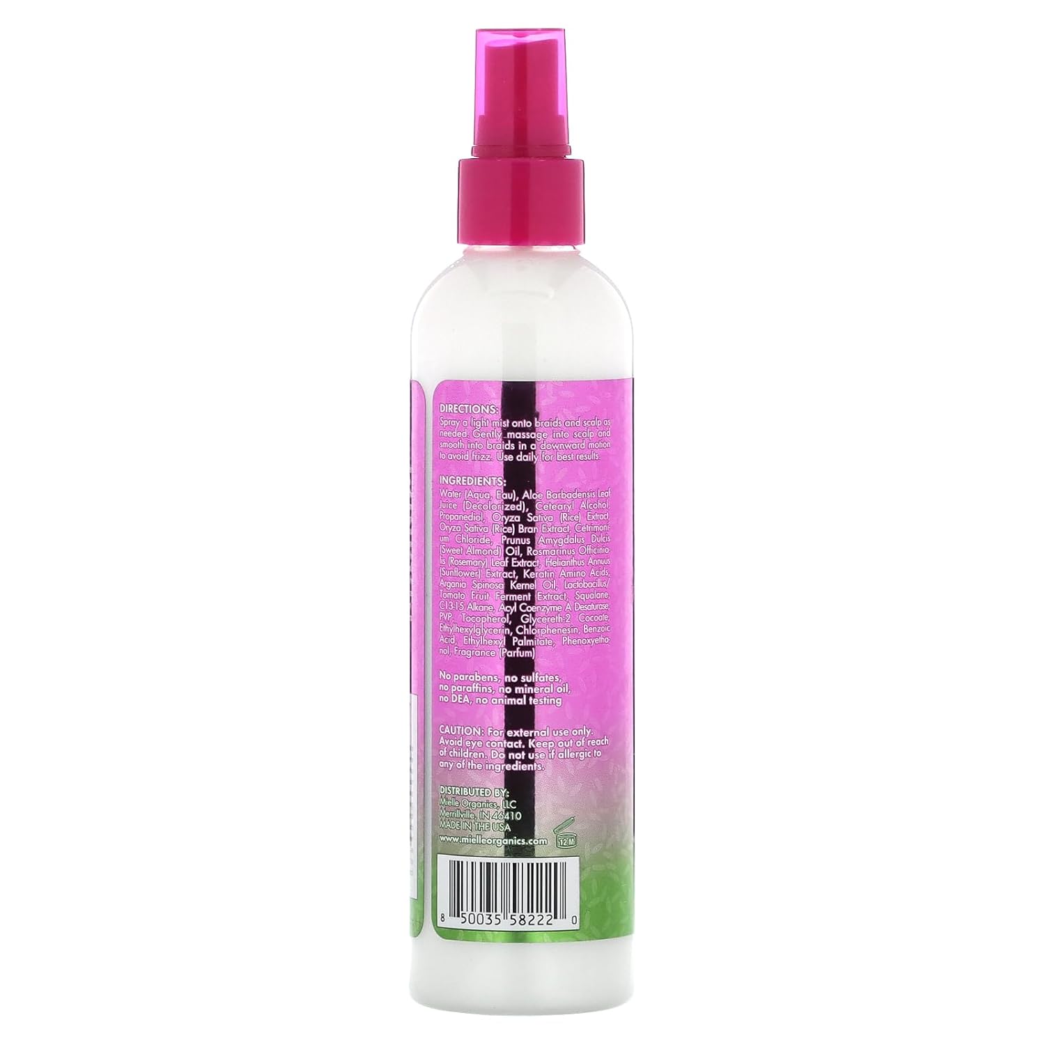 Mielle Organics -  Hydratant pour tresses et cuir chevelu à l'eau de riz et à l'aloe - 237ml - Mielle Organics - Ethni Beauty Market