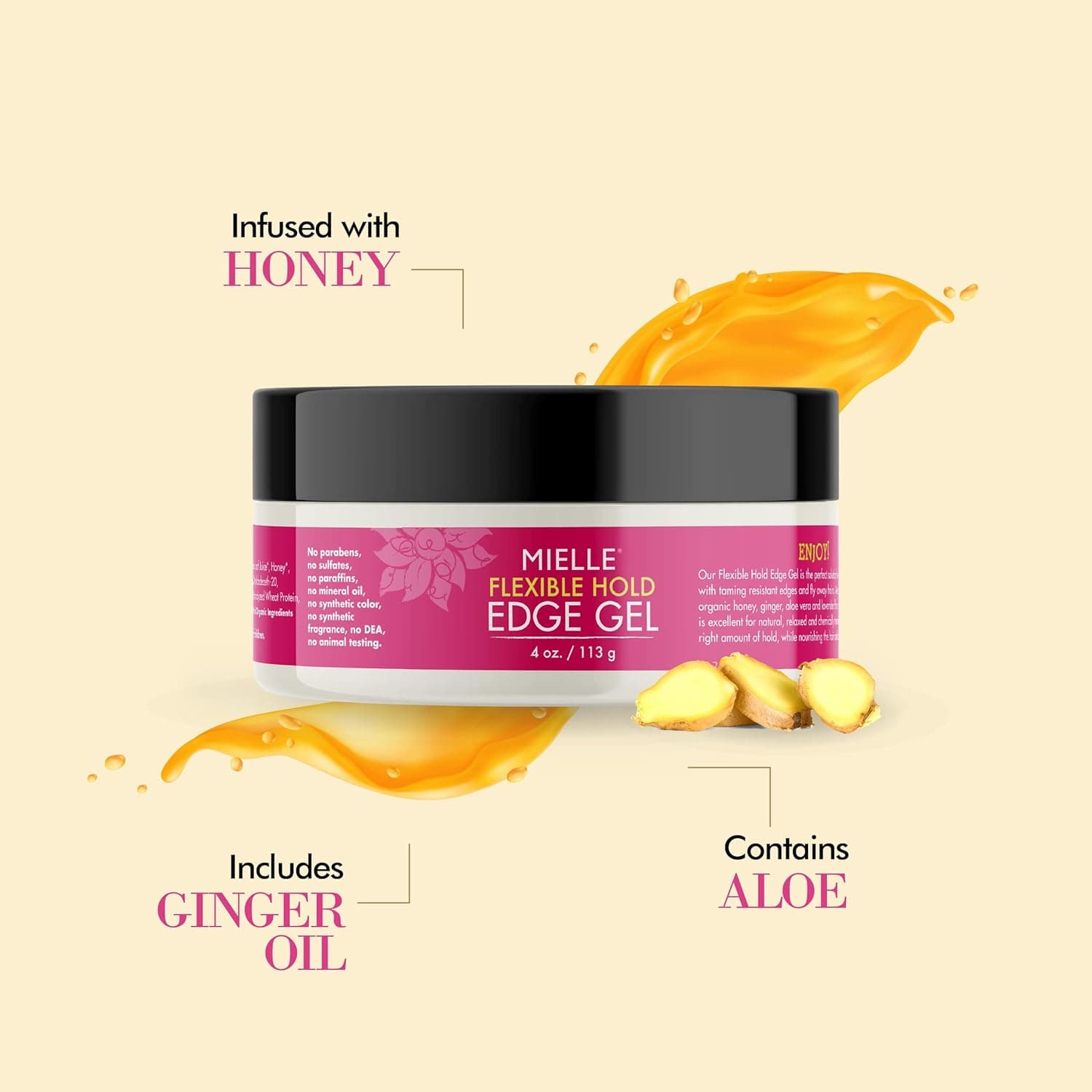 Mielle Organics - - Edge Gel - Gel coiffant Honey & Ginger "Flexible hold" - 113 ml - Mielle Organics - Ethni Beauty Market