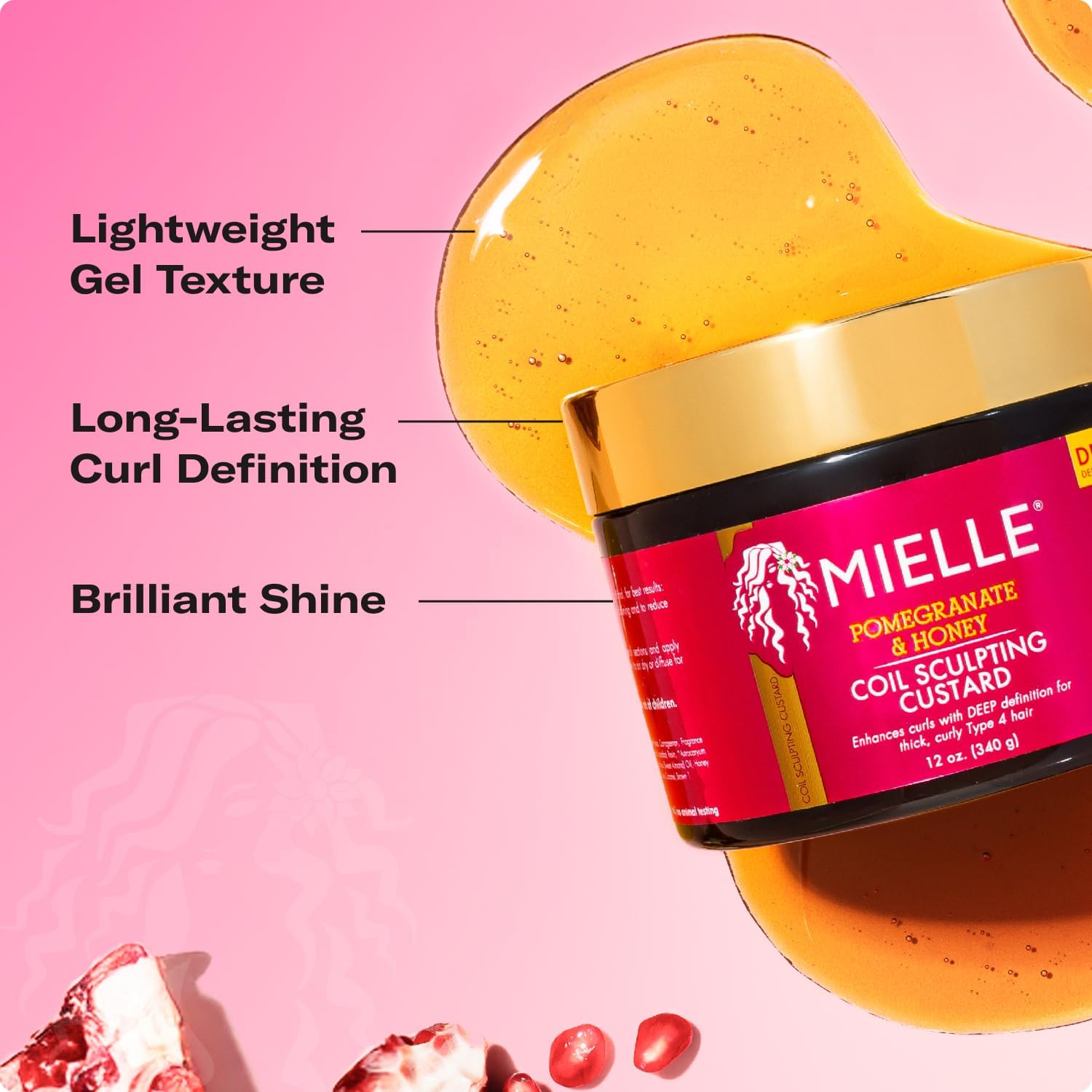 Mielle Organics - Gelée coiffante pour boucles grenade & miel 340g (coil sculpting custard) - Mielle Organics - Ethni Beauty Market