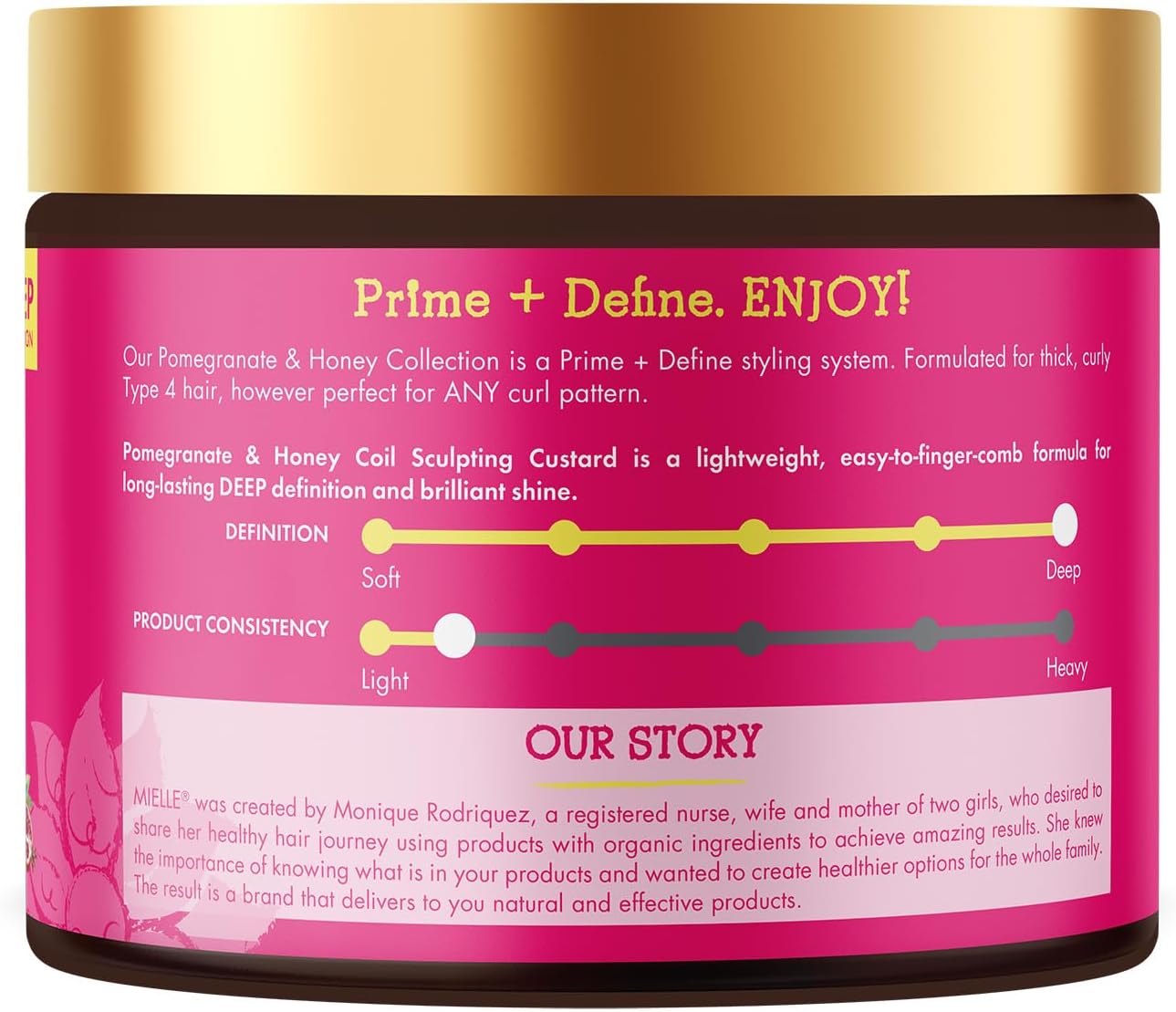 Mielle Organics - Gelée coiffante pour boucles grenade & miel 340g (coil sculpting custard) - Mielle Organics - Ethni Beauty Market