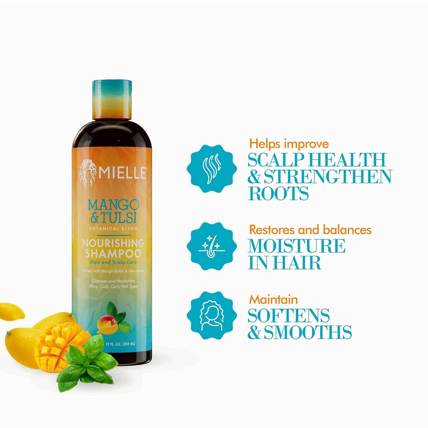 Mielle Organics -  Mangue & Tulsi Shampooing Nourrissant 12 oz - 355ml - Mielle Organics - Ethni Beauty Market
