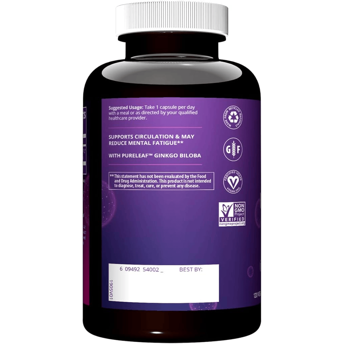 MRM - Complément alimentaire à la ginkgo - Antioxidant & Mémoire - 120 capsules (60mg) - MRM - Ethni Beauty Market
