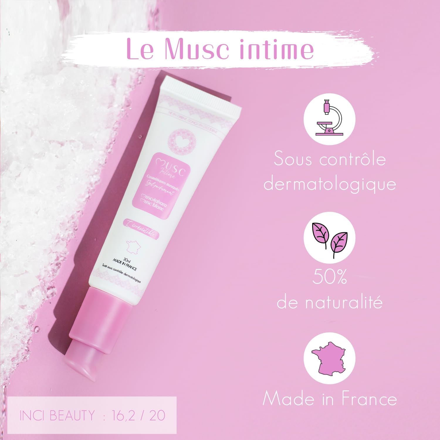 Musc Intime - L'irrésistible - Musc intime en gel "musc blanc" - 30ml - Musc Intime - Ethni Beauty Market