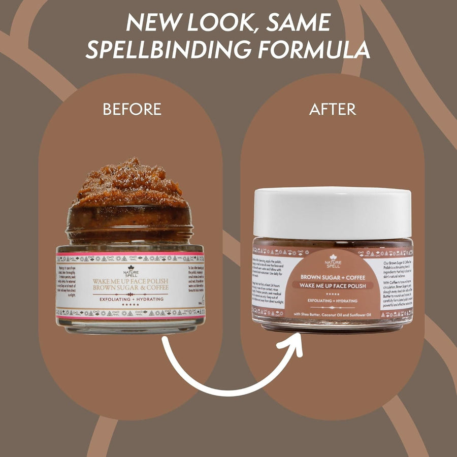 Nature Spell - Exfoliating & Nourishing Facial Scrub "Wake Me Up Face polish Brown Sugar & Coffee" - 100ml - Nature Spell - Ethni Beauty Market