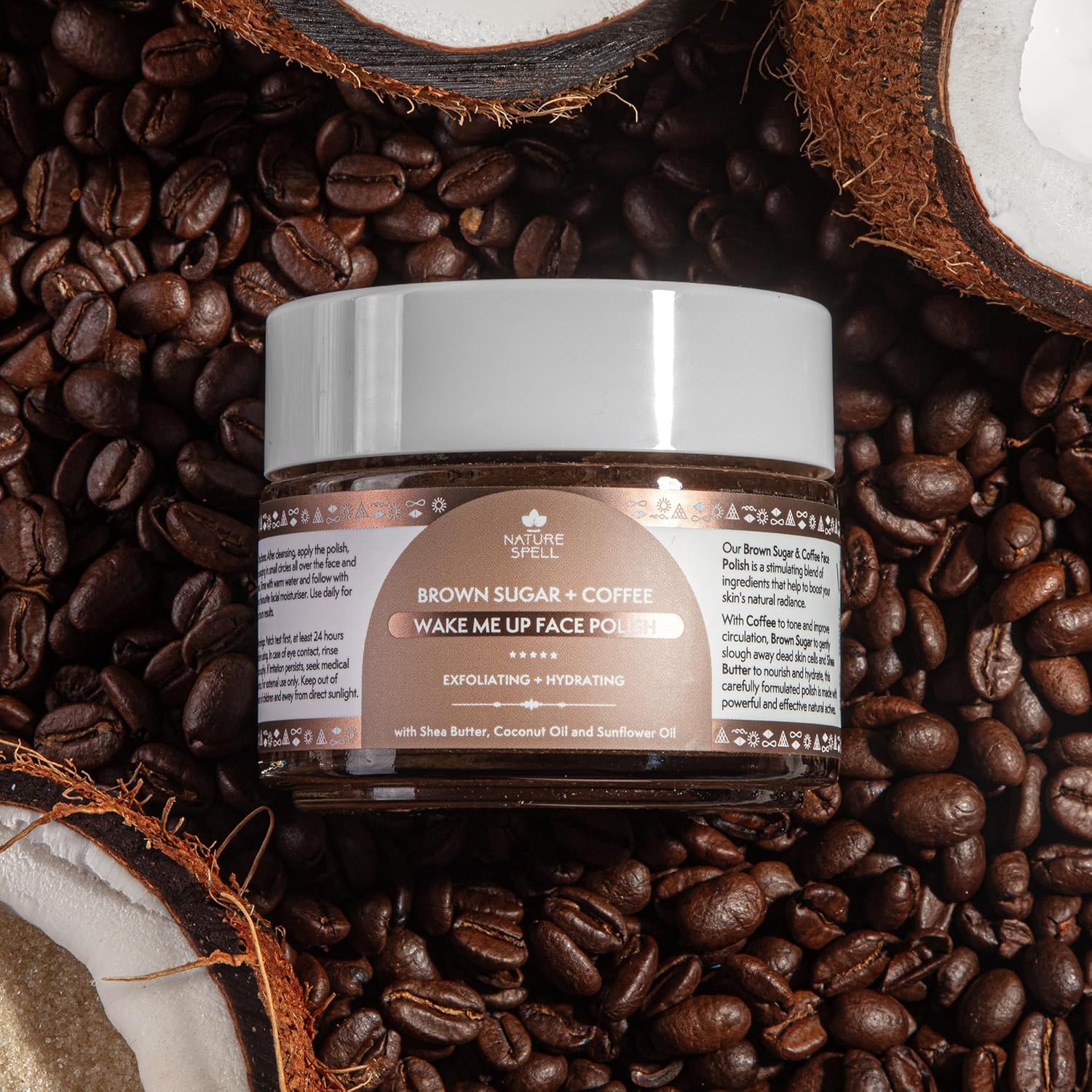 Nature Spell Gommage Visage Nature Spell - Gommage visage Exfoliant & Nourrissant  "Wake Me Up Face polish Brown Sugar & Coffee"- 100ml