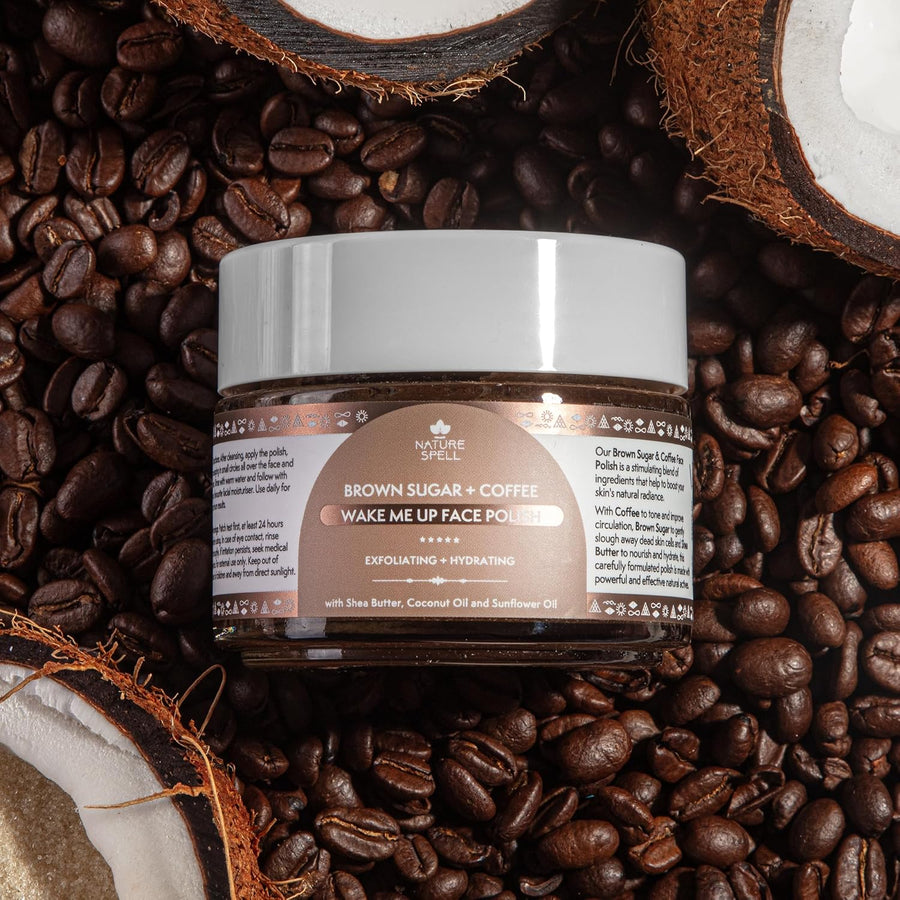 Nature Spell - Exfoliating & Nourishing Facial Scrub "Wake Me Up Face polish Brown Sugar & Coffee" - 100ml - Nature Spell - Ethni Beauty Market