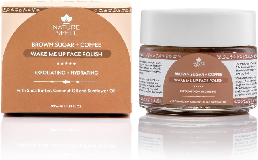Nature Spell - Exfoliating & Nourishing Facial Scrub "Wake Me Up Face polish Brown Sugar & Coffee" - 100ml - Nature Spell - Ethni Beauty Market