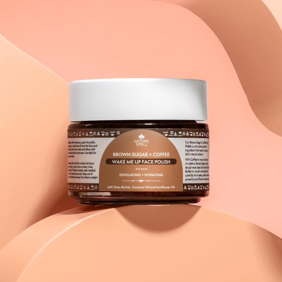 Nature Spell - Exfoliating & Nourishing Facial Scrub "Wake Me Up Face polish Brown Sugar & Coffee" - 100ml - Nature Spell - Ethni Beauty Market