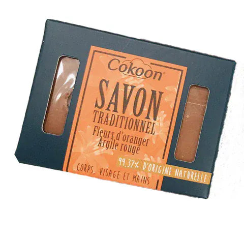 Olivéa - Savon Traditionnel - Fleurs D'Orangers & Argile Rouge - 100G - Olivéa - Ethni Beauty Market